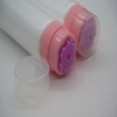 Round plastic soft tube for cleansing foam with hairbrush head