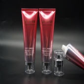 Shiny Facial Cleanser Cosmetic Plastic Tube Packaging  With Acylic Screw Cap