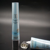 Nozzle BB Cream Plastic Laminated Oval Tube For Cosmetic