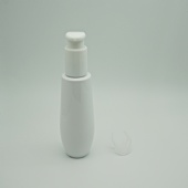 Wholesale 120ml empty gloss white plastic cosmetic packaging pump bottle