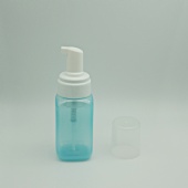 New product 180ml square clear plastic cosmetic airless pump bottle