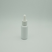 Modern style 30ml white plastic cosmetic dropper bottle with glass pipette