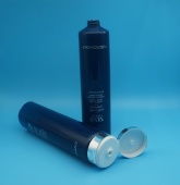 metallic plating flip cap 250ml round PE cosmetic tube